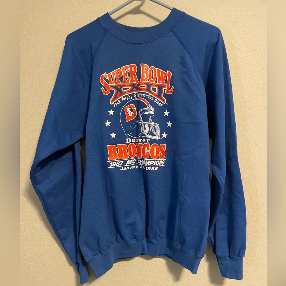 NEVER WORN Vintage Broncos Blue Superbowl 1988 Crewneck Sweatshirt - Size XL
